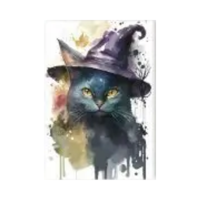 Celestial Witch Cat Greeting Card