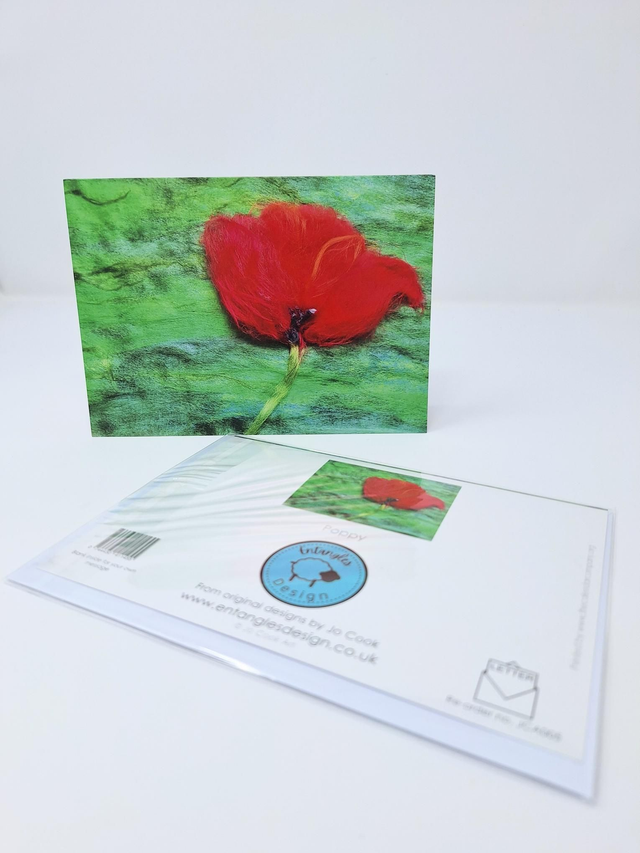 Poppy blank greetings card, art card