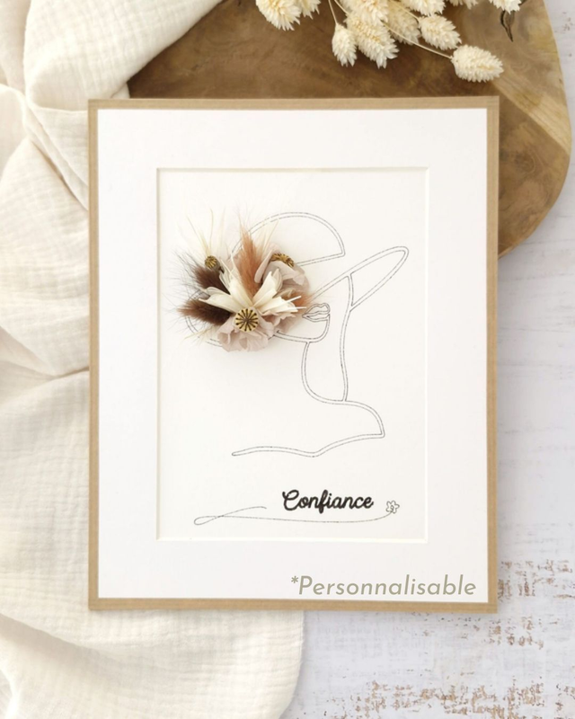 Cadre fleuri - petit modèle - Illustration Dana - Personnalisable 