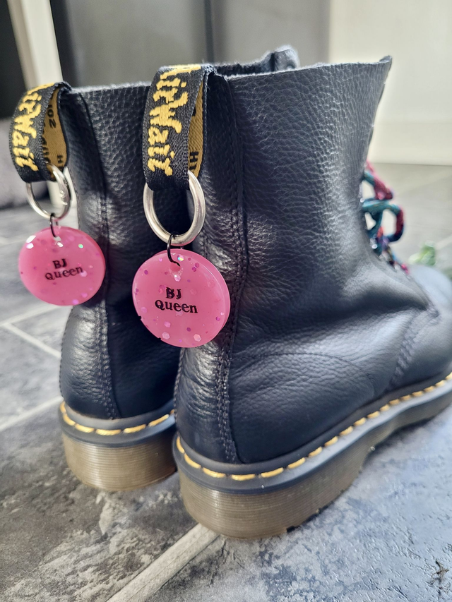 Boot Charms - BJ QUEEN Pink Glitter NSFW Boot Charms Pair