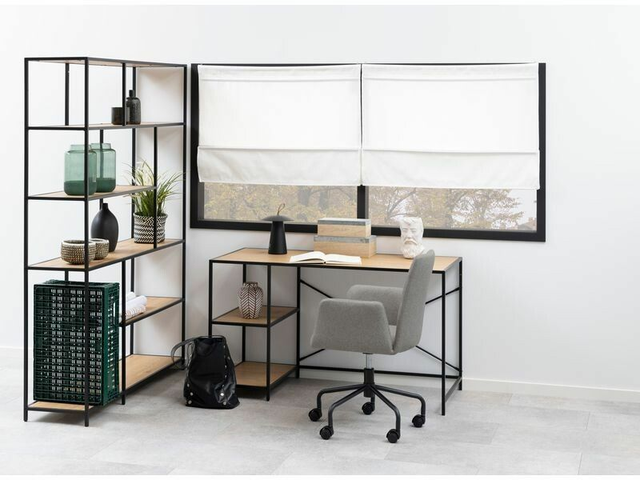 AC Design Étagère Seaford 135 x 35 x 185 cm, Chêne/Noir