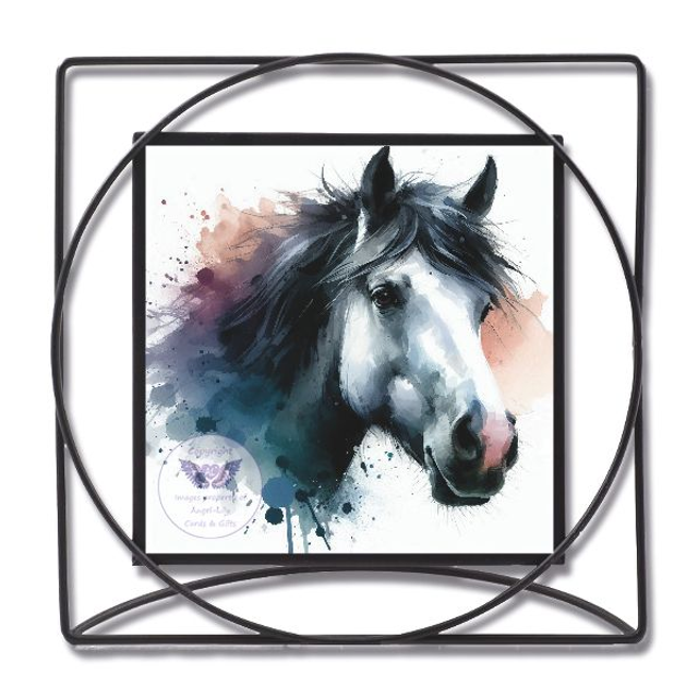 Artistic print of a horse in square frame (H05)