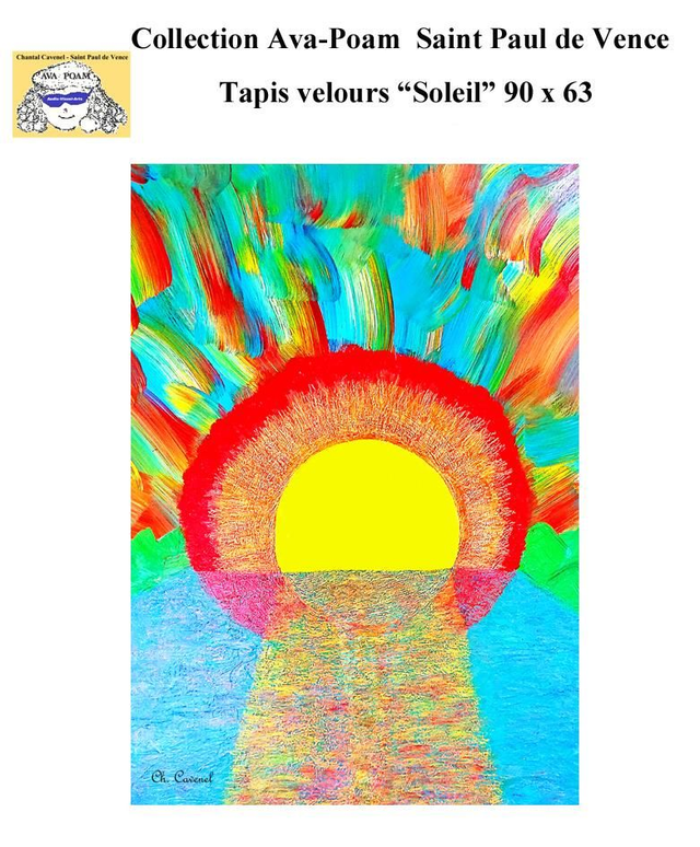 Tapis velours " Soleil" 90 x 63 cm