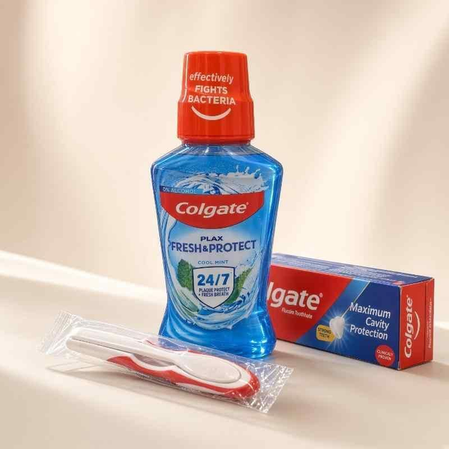Colgate Fresh &amp; Protect Oral Care Gift Bundle – 3 Piece Set