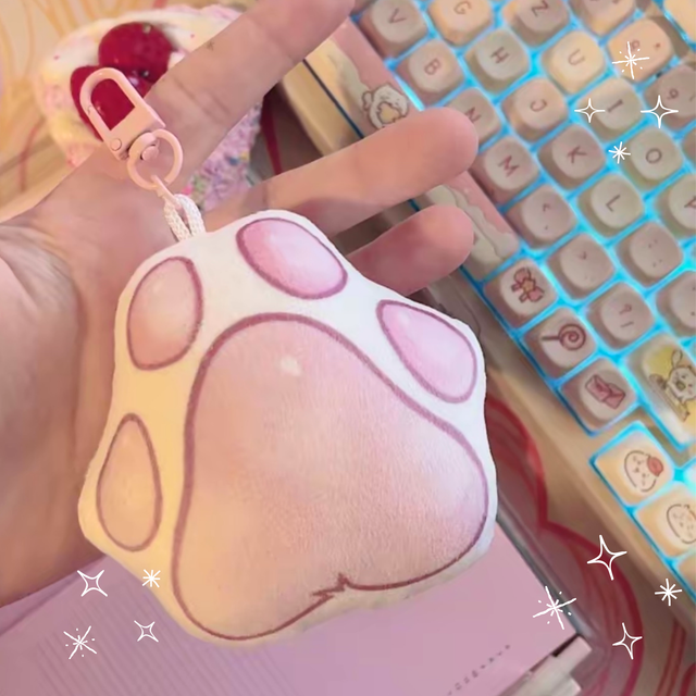 Soft Plush Paw Keychain