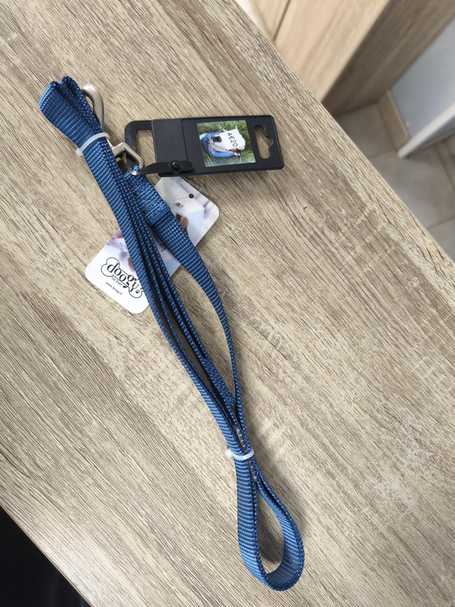 Laisse air mesh bleue 15mm x 1,20m