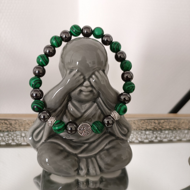 Bracelet Malachite & Hématite