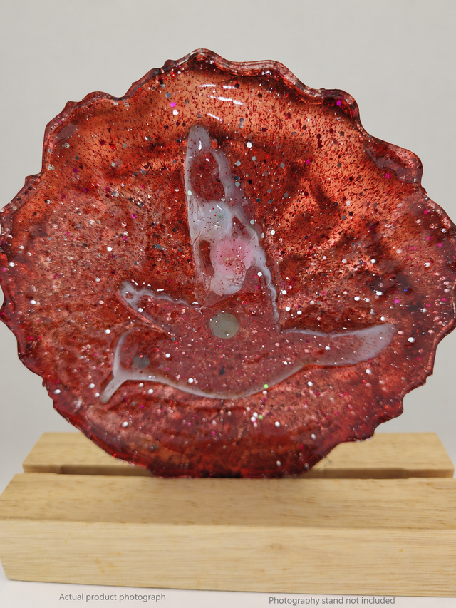 Ruby Calm – Handmade Resin Meditation Plaque