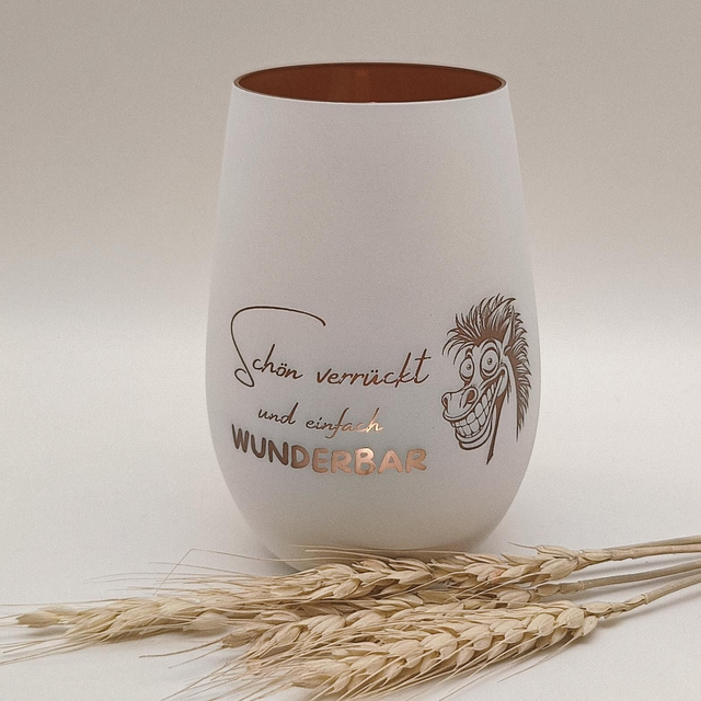 Windlicht "Schön verrückt und einfach wunderbar"