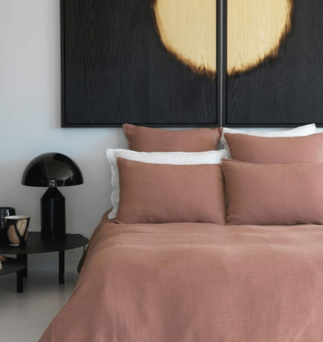 Housse de couette en gaze de coton pêche