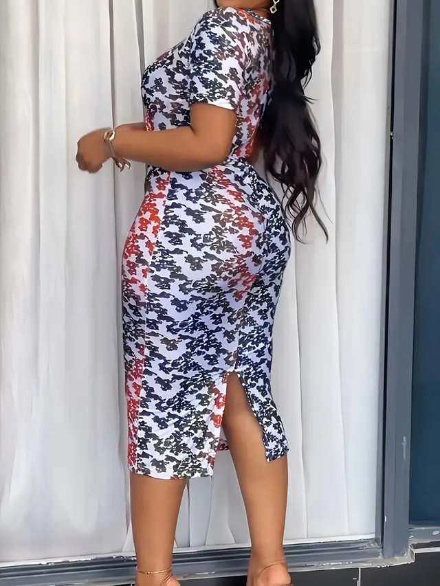 Women's Gradient Print Wrap Dress