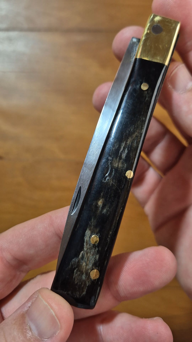 Canivete Artesanal Sfilato Italiano 10cm Cabo Chifre Bovino