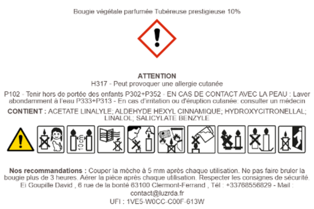 Bougie parfumée "Tubéreuse prestigieuse"
