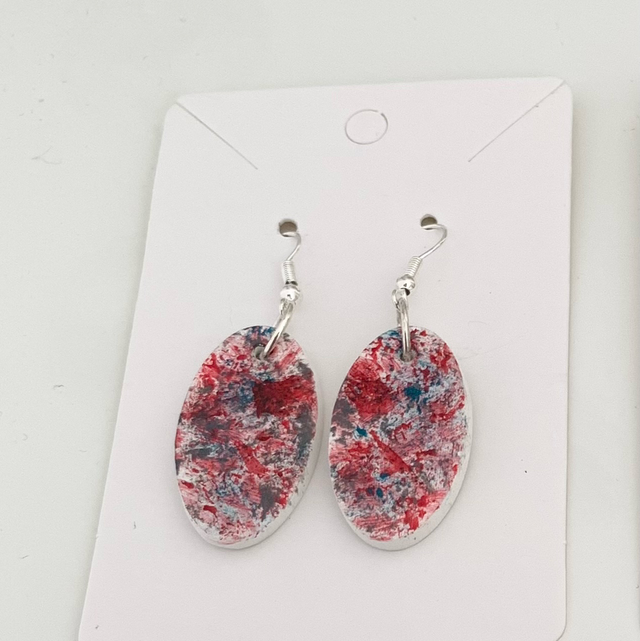 Hand Painted Air Dry Clay Earrings. Lightweight and Hypoallergenic 