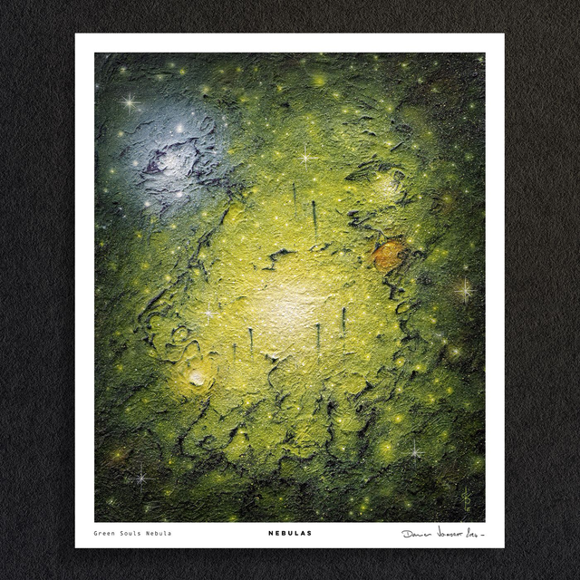#0590 Green Souls Nebula - NEBULAS - PRINT - peintures Acrylique