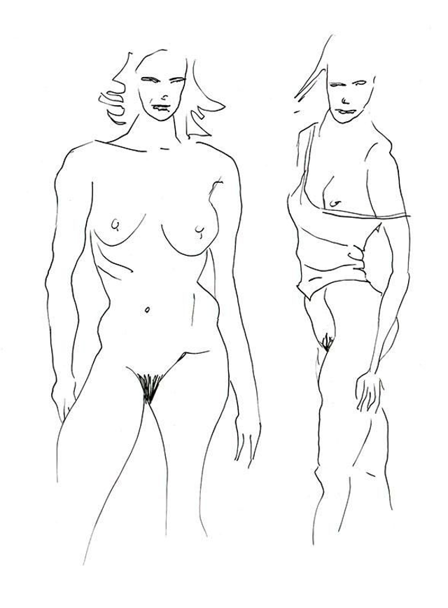 Dibujo dos mujeres 