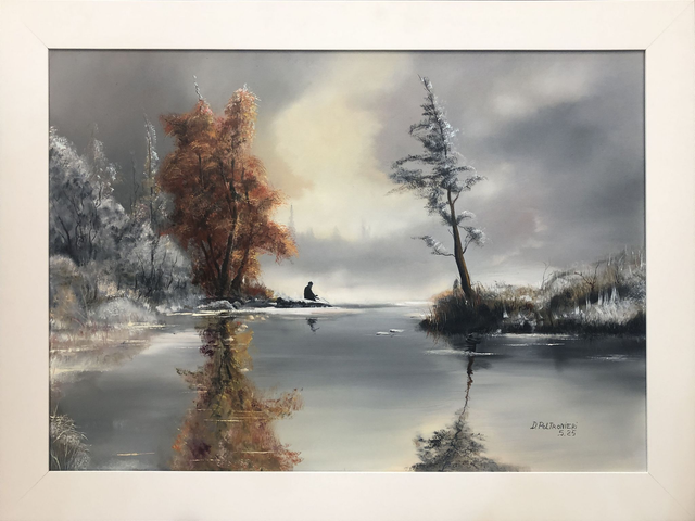 Paesaggio invernale olio su tela, 80 x 120 cm. (Daniele Poltronieri)