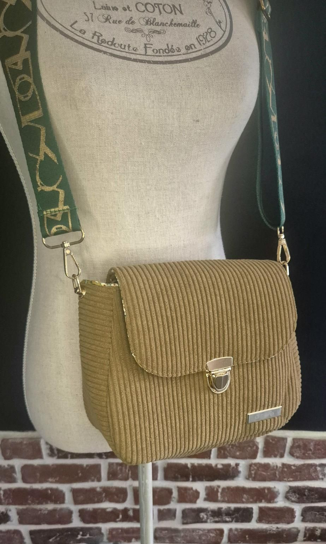 Sac &quot;Alba&quot; velours camel 