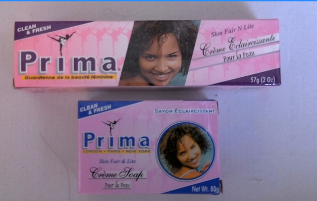 prima crème et savon pour la peau noire contre les taches au visages