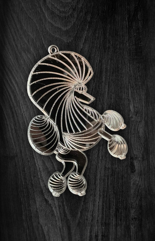 Acryl - Poodle Continental Silver