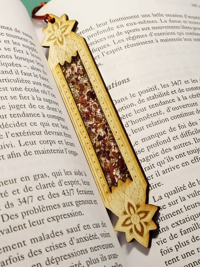 Marque-Grimoire #17 Rose et Camomille, Or