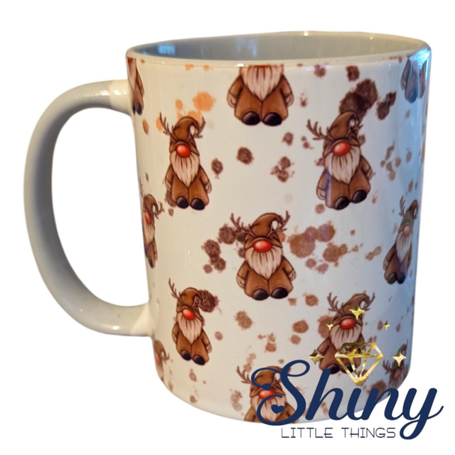 11oz Grey Handed Reindeer Gonk Design