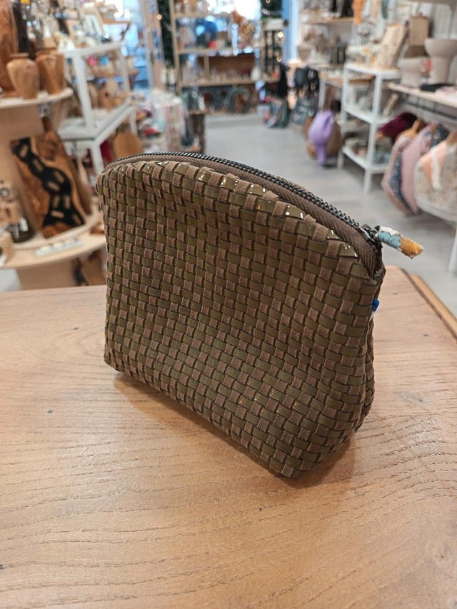 Trousse / pochette cuir tressé