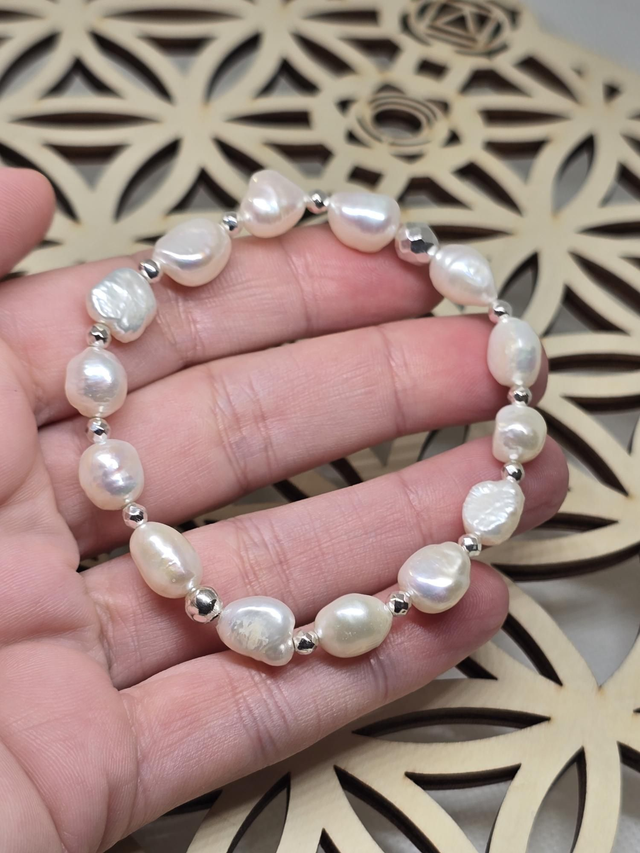 Bracelet Perle de culture d'eau douce Irrégulière 0,8 cm