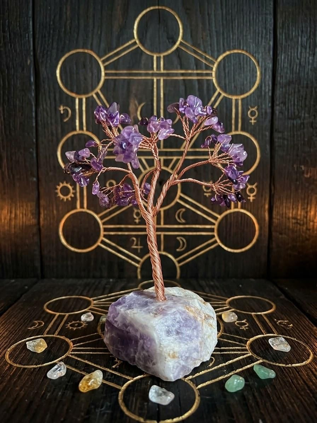 Arbre du bonheur améthyste 14 cm