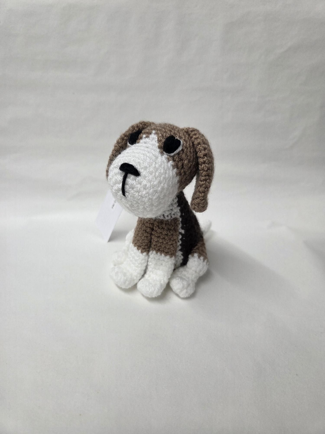 Brown and White Beagle Crochet Toy - UKCA Tested - KL-064