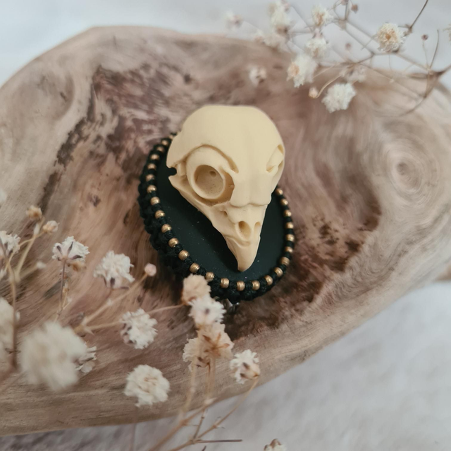 Broche crâne oiseau 