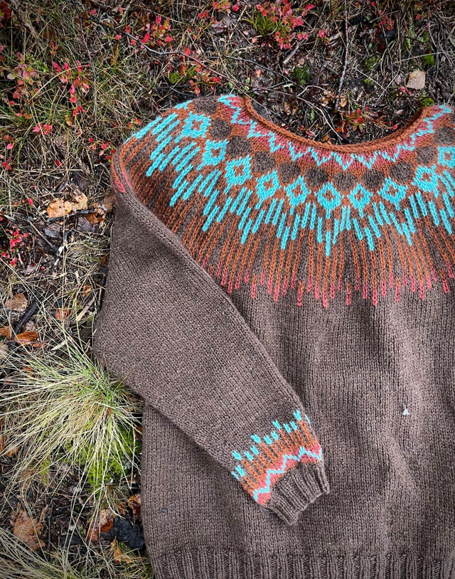 Hopi Sweater Kit - Col 24 (Original Brown Vidde) - Wool & Pattern - Linka Neumann