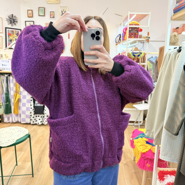 Bomber Ciclamino Lana Bouclè 