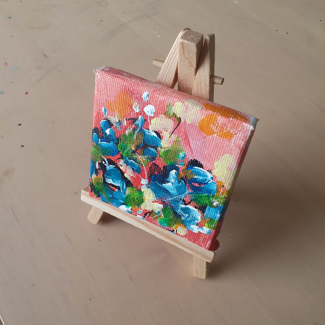 Mini-schilderij op ezeltje 009
