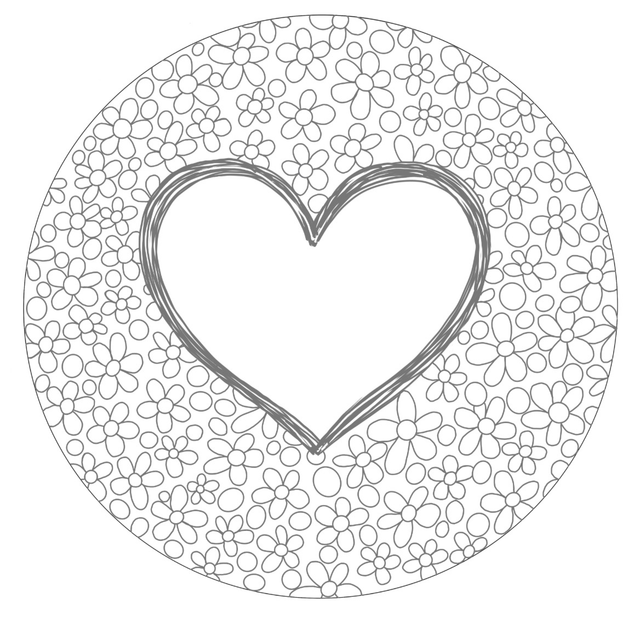 Kartonrondelle  Blumenherzen 1 Stk