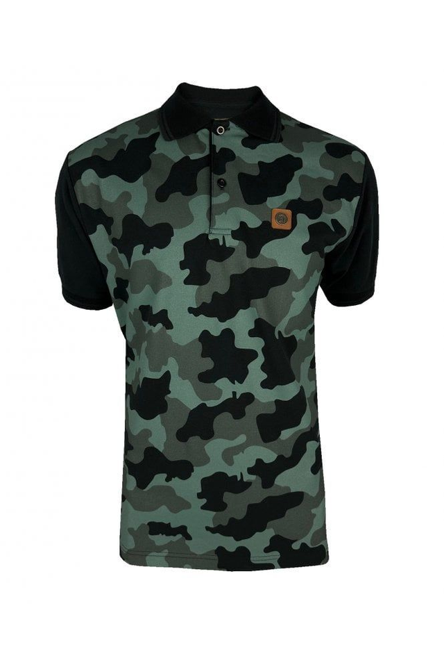 Trojan TR-8873 Camo Panel Pique Polo - Black
