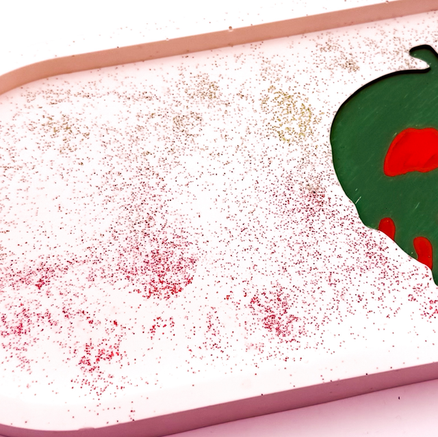 Plateau en jesmonite - inspiration Blanche Neige