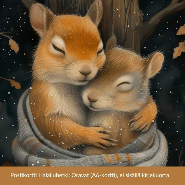 Postikortti Halailuhetki: Oravat (A6‑kortti)