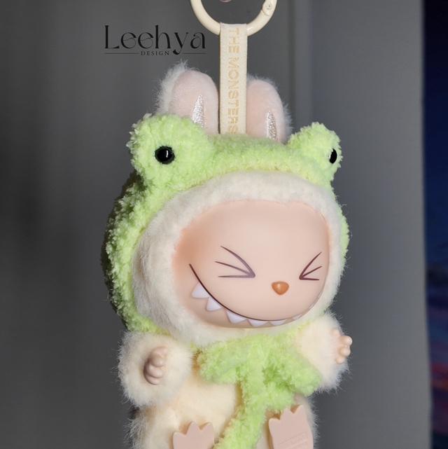 Bonnet Grenouille en crochet pour Labubu