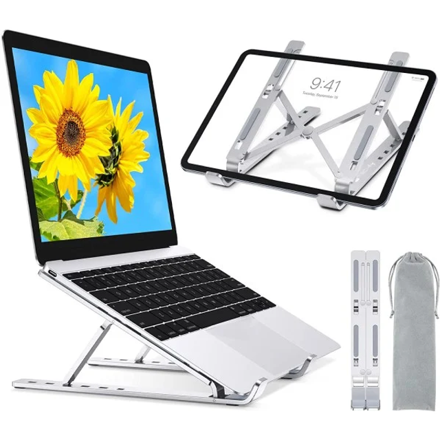 Supporto Pieghevole in Alluminio per Notebook Tablet e Smartphone da 10&quot; a 16&quot;