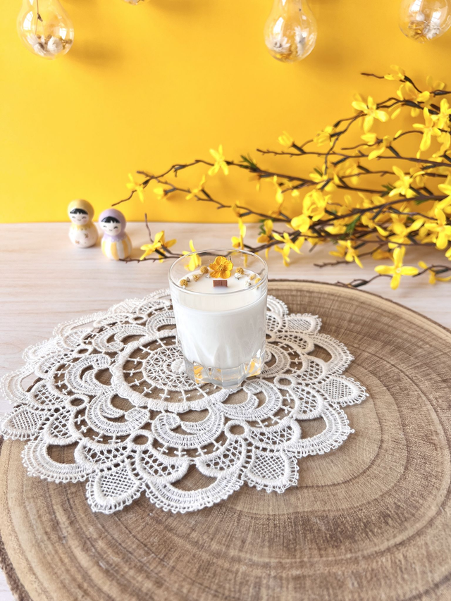 🌼 Bougie Citronnelle - petit verre &quot;facettes&quot;