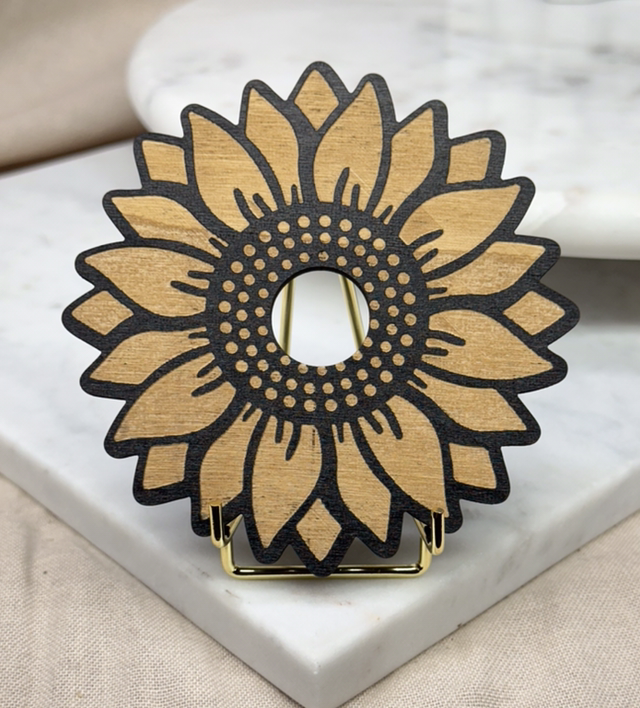 Sunflower Wood Sphere Holder