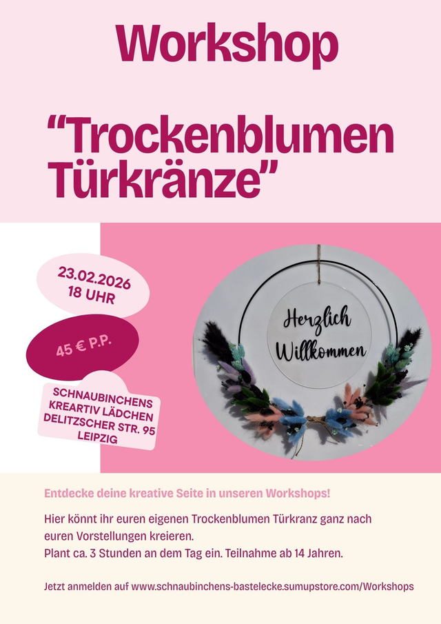 Workshop Trockenblumen Türkränze für Erwachsene