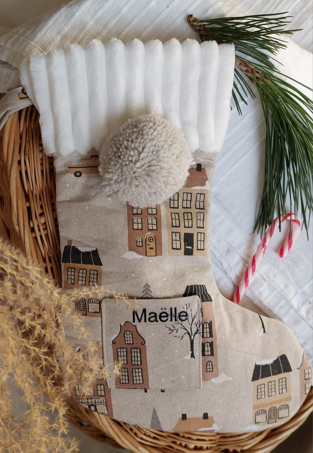 Botte de Noël "Village hivernal"