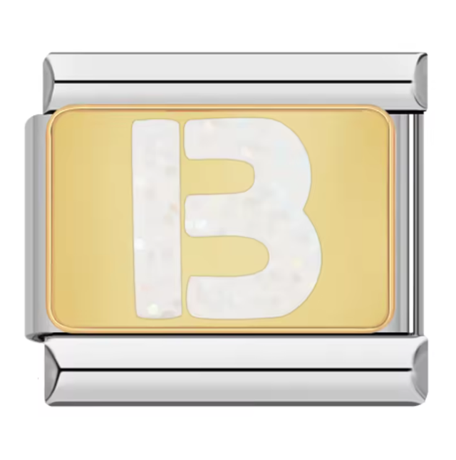 Charm "B" Fondo Dorado 