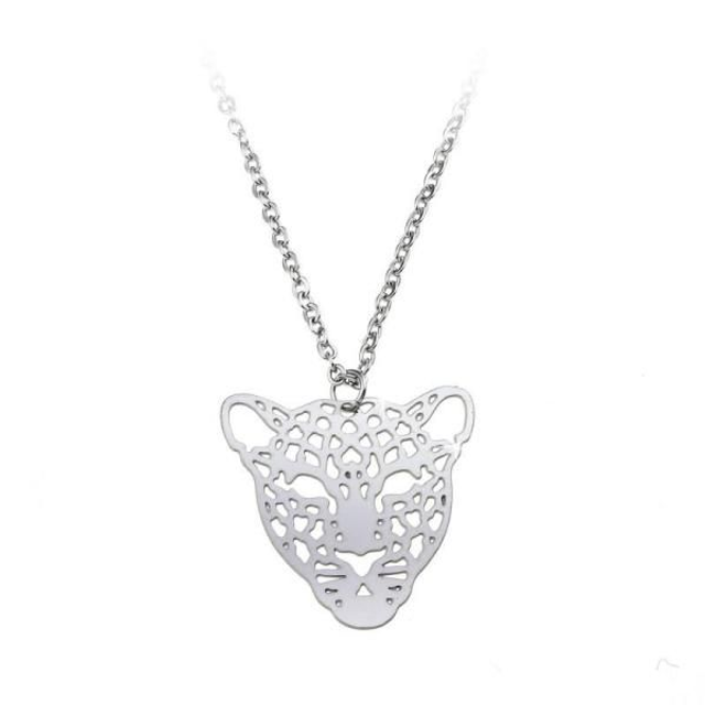 Collier filigrane argenté Léopard B1207