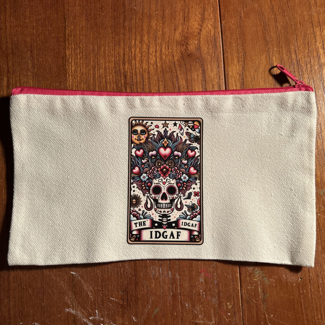 The IDGAF Canvas bag, cosmetics, pencils, crafts etc