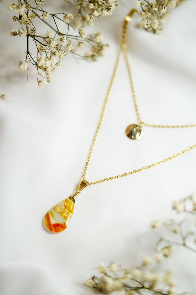 Collier double - Goutte • en polymère