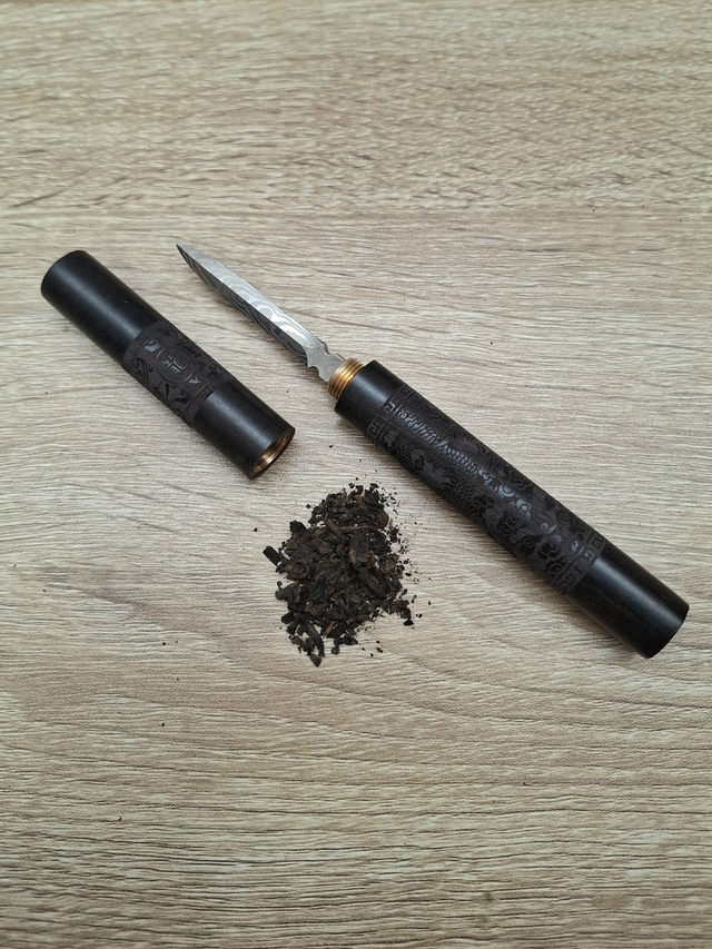Ebbenhouten RVS Pu-Erh mesje