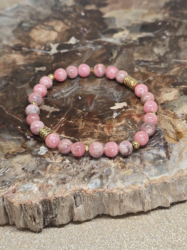 Bracelet Rhodochrosite AAA en 0,7 cm